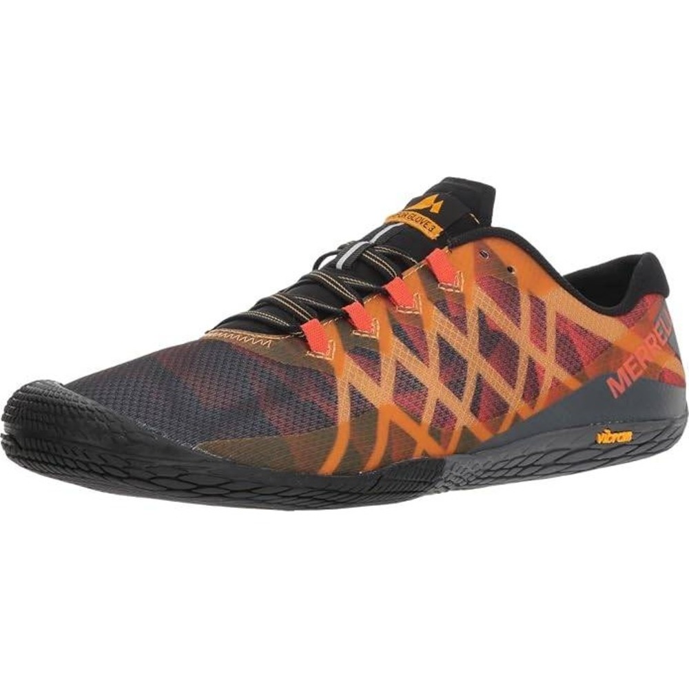 Merrell Vapor Glove 3 Mens 10.5 Barefoot Trail Running Shoes Orange Black J77659